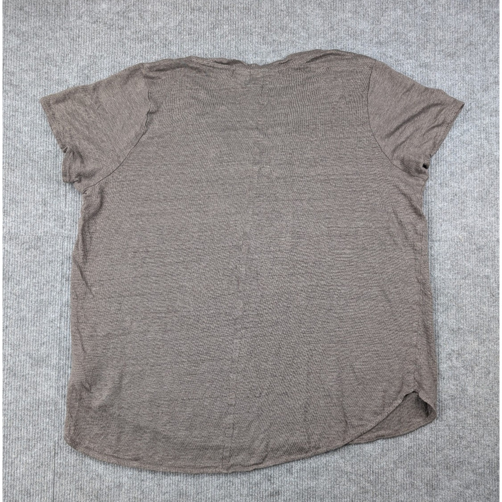 Tahari Short Sleeve V-Neck Tee in Taupe - Picture 2 of 11